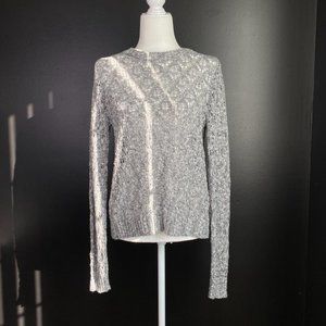 Whimsy Goth Heather Open Knit Crochet Sweater